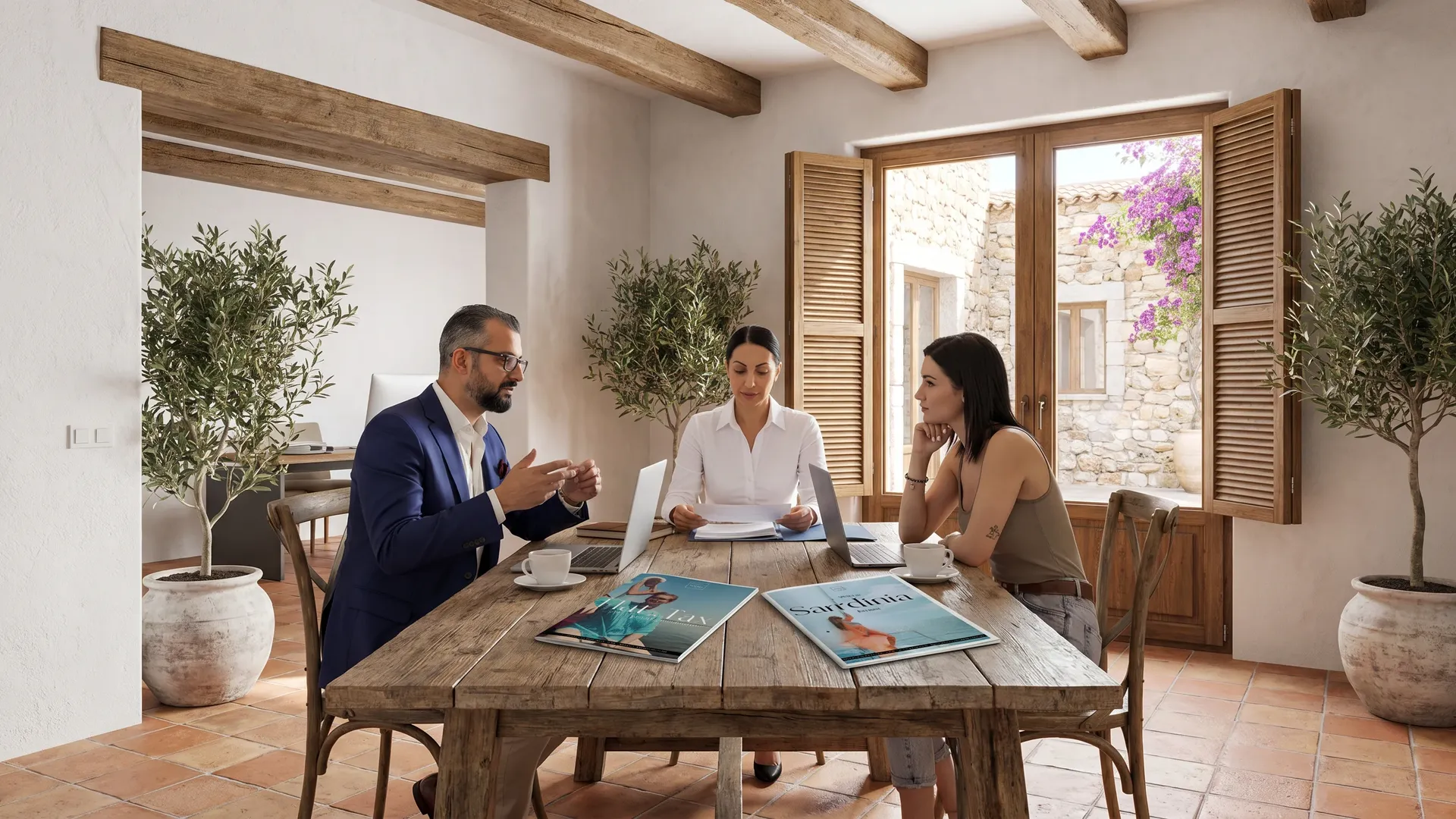Professionelles Immobilien-Beratungsgespräch – internationales Team